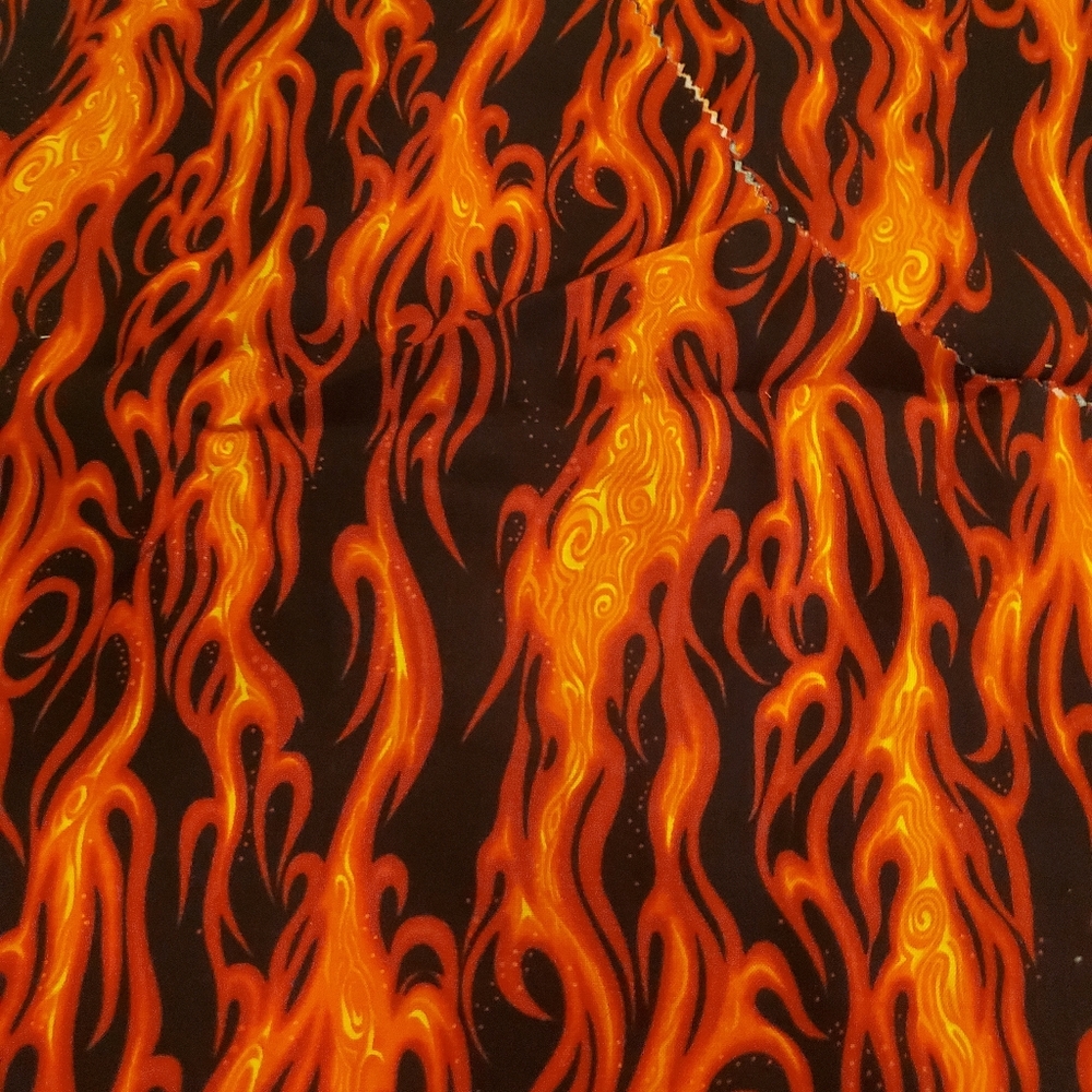 New  Flame Pattern Cotton Apron Adult sz Hand Ceafted